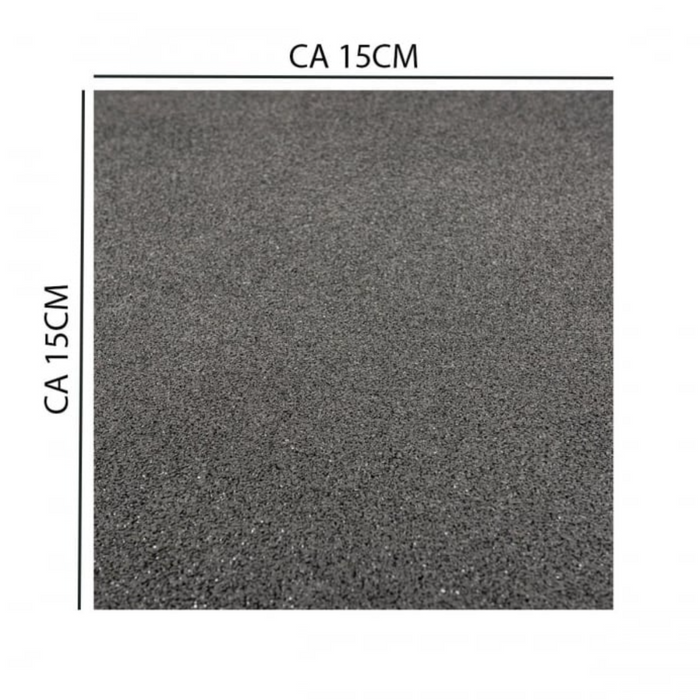 Vareprøve – Helsort Gummigulv 15 mm, ca. 15 x 15 cm