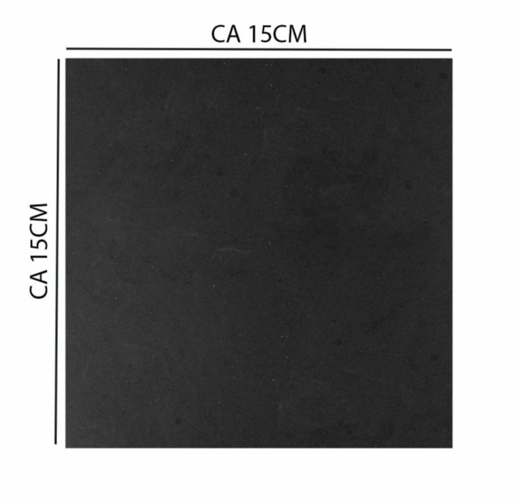 Vareprøve – Sort Gummigulv med lige kanter og ekstra glat overflade (ca. 15 x 15 cm)