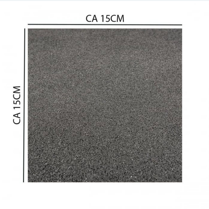 Vareprøve – Helsort Gummigulv 25 mm (ca. 15 x 15 cm)