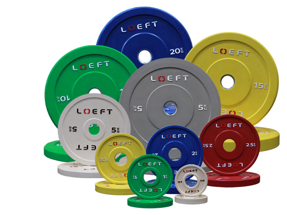 50mm bumper plates i farve - vægtskive til olympisk vægtstang