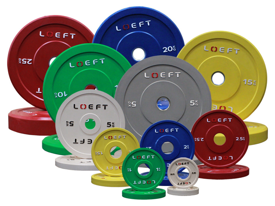 500mm bumper plates i farve - vægtskive til olympisk vægtstang