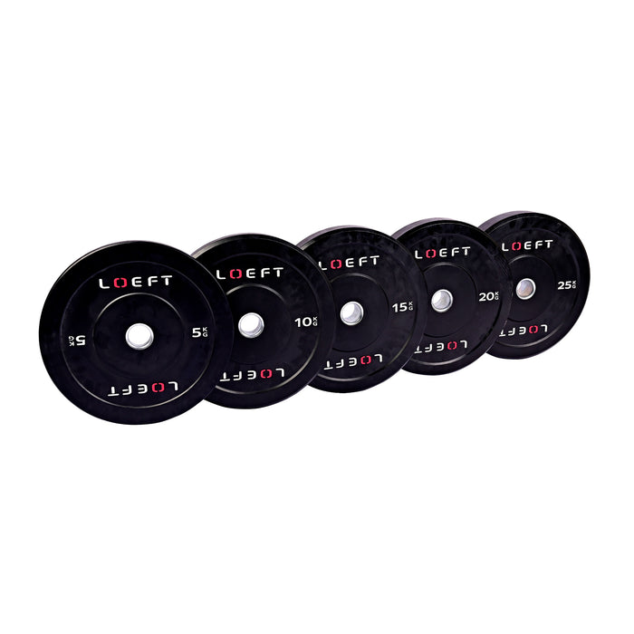 Home Gym pakke | Sorte bumper plates + Cerakote vægtstang | LOEFT | 100-200KG