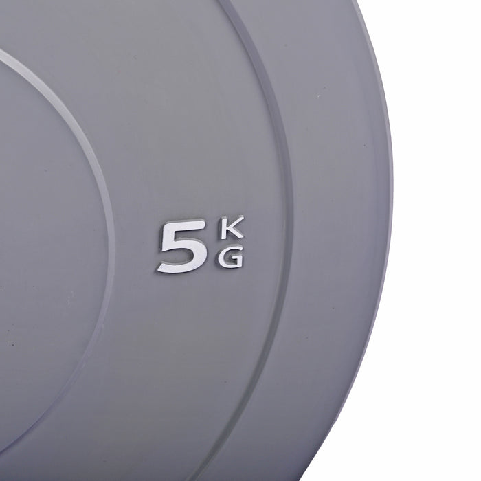 Farvede bumper plates 5kg, olympiske vægtskiver til styrketræning - LOEFT