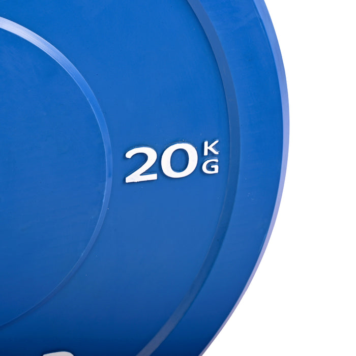 Farvede bumper plates 20kg, olympiske vægtskiver til styrketræning - LOEFT