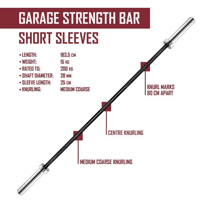 GARAGE STRENGTH BAR - E-COAT SHAFT WITH CHROME SLEEVES