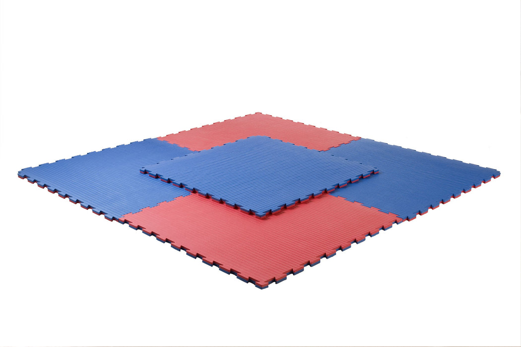 Puzzle Gulv 20mm soft rød og blå