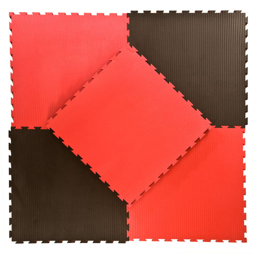 Medium Puzzle Gulv 40mm Sort og Rød
