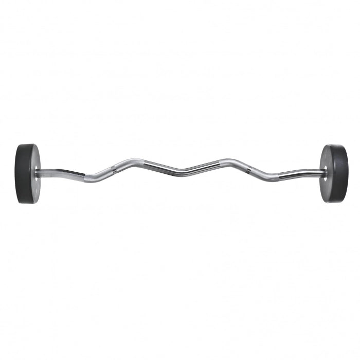 Fast vægtstang, med curl bar, 10-50kg