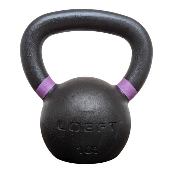 LOEFT Classic Steel sort Kettlebell - 10 kg. Støbejerns kettlebell 