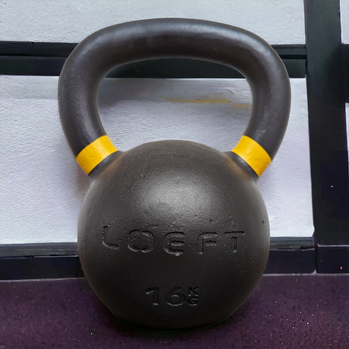 LOEFT Classic Steel sort Kettlebell - 16 kg. Støbejerns kettlebell