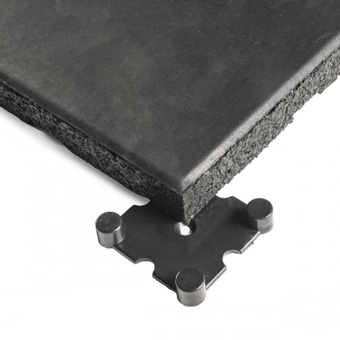 Sort Gummigulv 1x1 m – Ekstra glat overflade, 20–30 mm