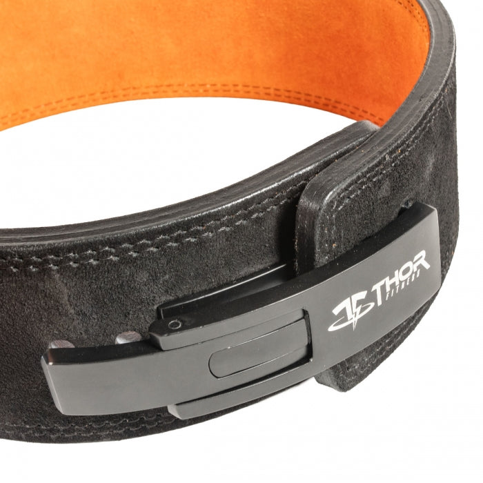 Thor Fitness Tyndtløfterbælte i Læder – Lever Buckle, Sort