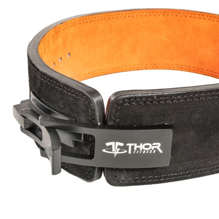 Thor Fitness Tyndtløfterbælte i Læder – Lever Buckle, Sort
