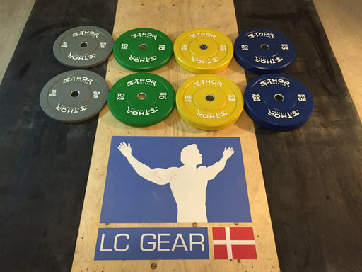 Komplet Home Gym pakke med Thor Fitness Bumper plates - Farve