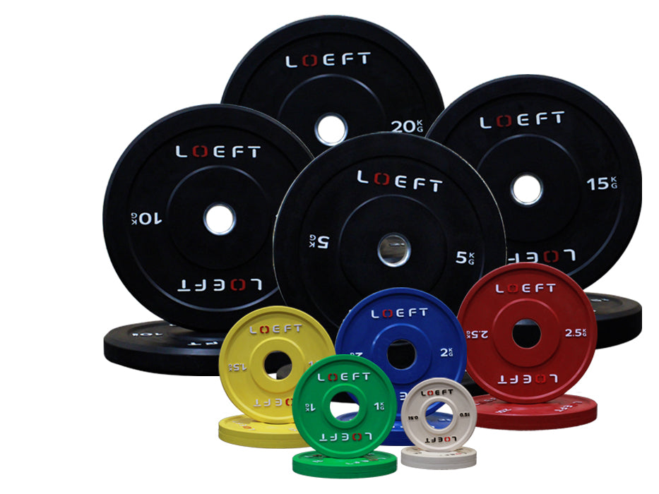Sorte bumper plates - vægtskive pakke - LOEFT 