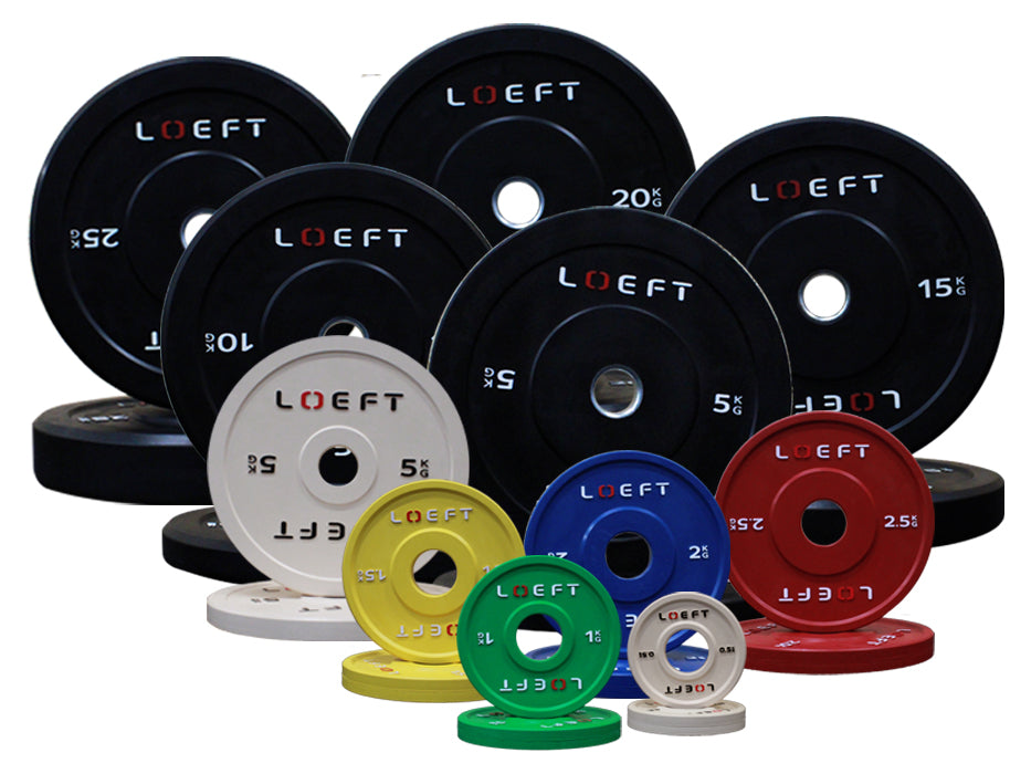 Sorte bumper plates - vægtskive pakke - LOEFT 
