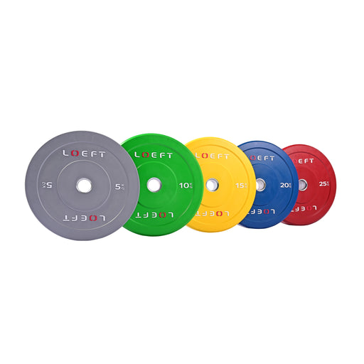Home Gym pakke | Farvede bumper plates + Chrome vægtstang | LOEFT | 100-200KG