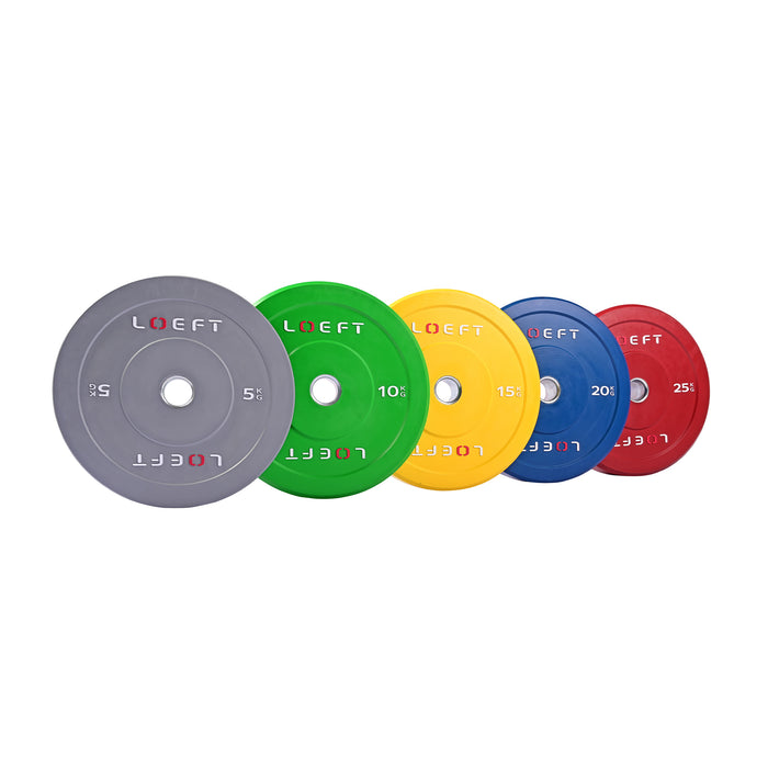 Home Gym pakke | Farvede bumper plates + Chrome vægtstang | LOEFT | 100-200KG
