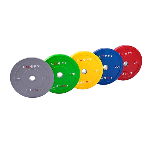 Home Gym pakke | Farvede bumper plates + black oxide vægtstang | LOEFT | 100-200KG